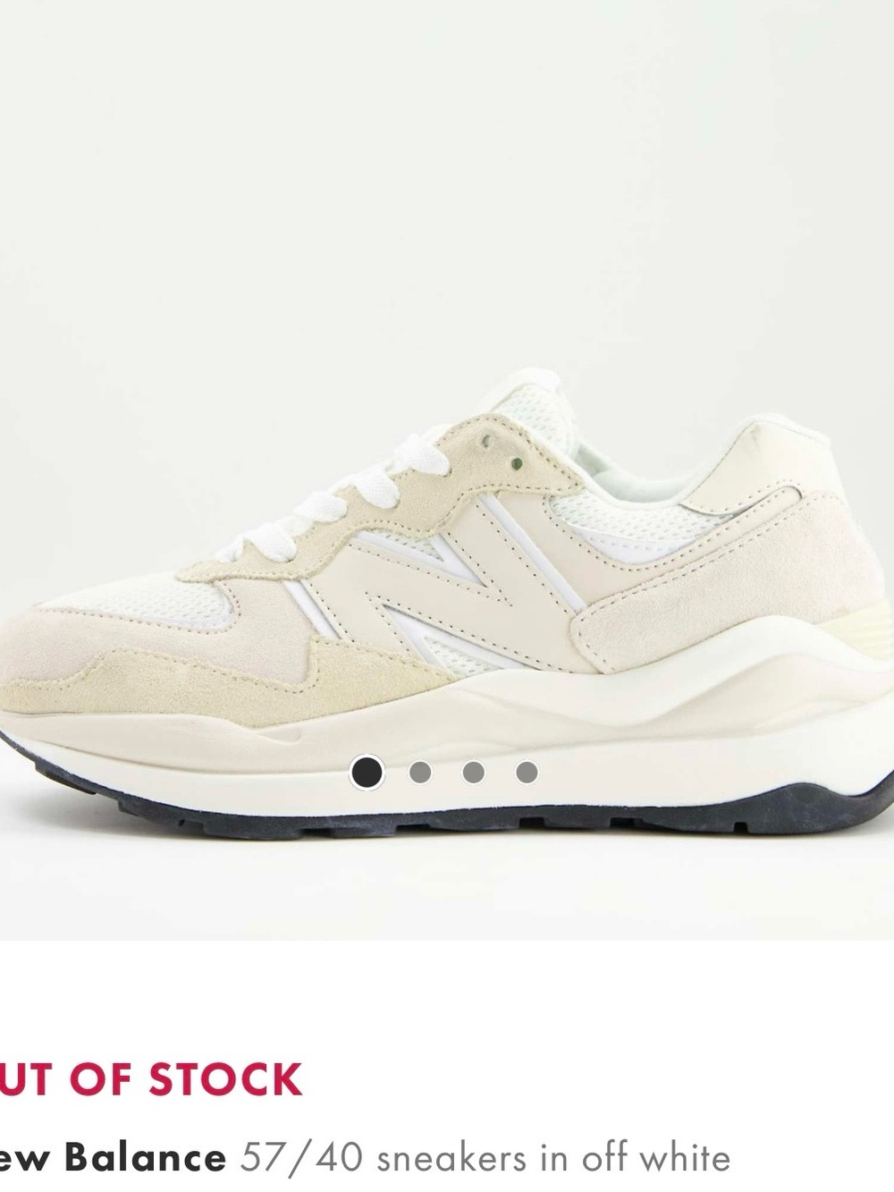 New Balance Women’s 57/40 Sneakers in Sea Salt/White 8 Athletic Shoes Off White